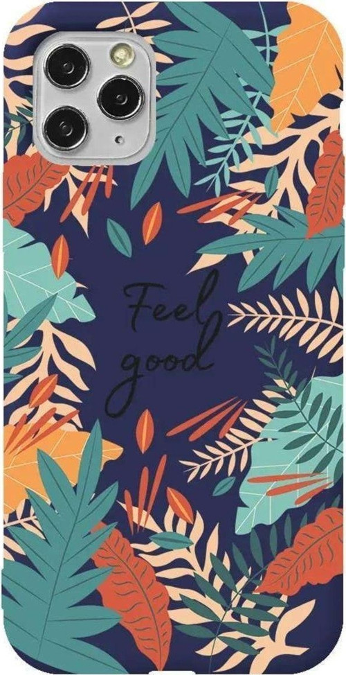 İphone 11 Pro Max Lacivert Renkli Silikon Telefon Kılıfı - Feel Good