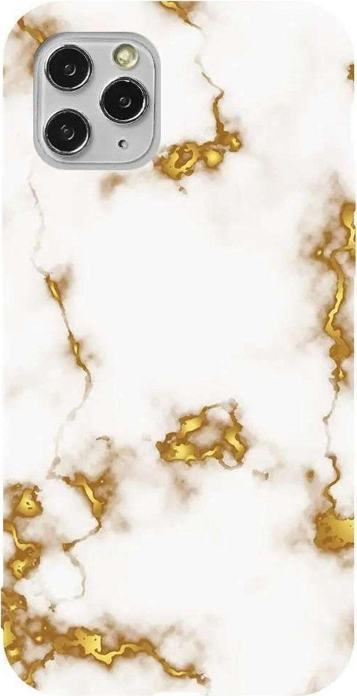 İphone 11 Pro Max Lacivert Renkli Silikon Telefon Kılıfı - Gold Catlak