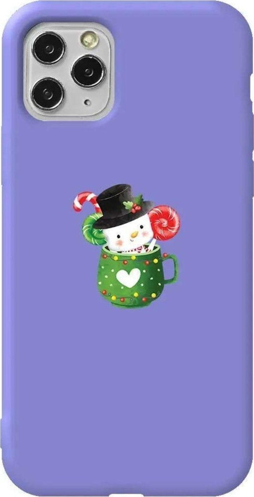 İphone 11 Pro Max Lila Renkli Silikon Telefon Kılıfı - A Cup Of Xmas