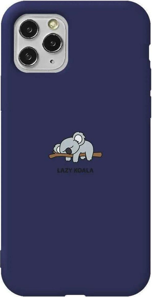 İphone 11 Pro Max Lacivert Renkli Silikon Telefon Kılıfı - Lazy Koala