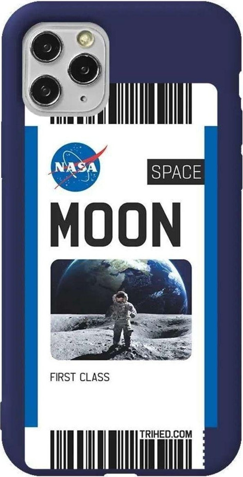 İphone 11 Pro Max Lacivert Renkli Silikon Telefon Kılıfı - Moon Bileti