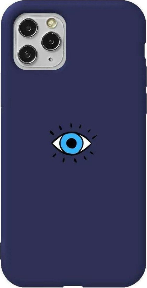 İphone 11 Pro Max Lacivert Renkli Silikon Telefon Kılıfı - One Eye