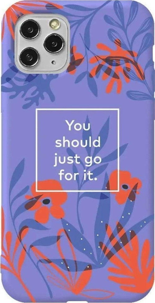İphone 11 Pro Max Lila Renkli Silikon Telefon Kılıfı - Just Go For It