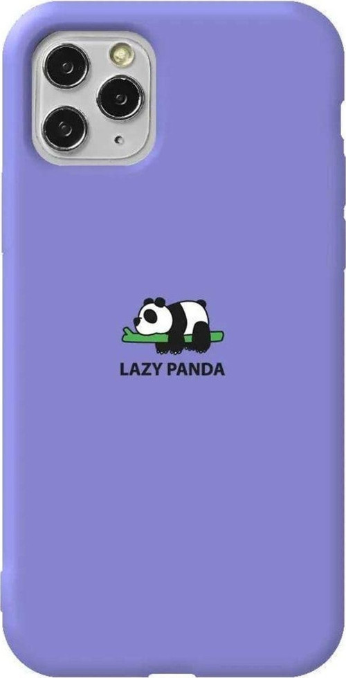 İphone 11 Pro Max Lila Renkli Silikon Telefon Kılıfı - Lazy Panda