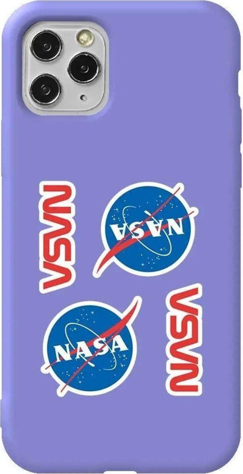 İphone 11 Pro Max Lila Renkli Silikon Telefon Kılıfı - Space Station