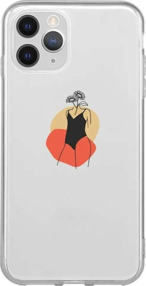 İphone 11 Pro Max Seffaf Telefon Kılıfı - Flower Girl Standing