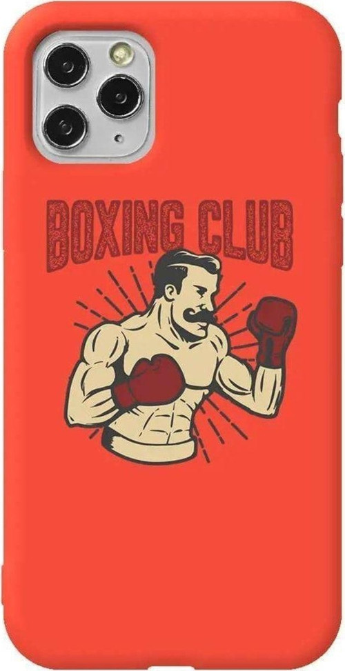 İphone 11 Pro Max Turuncu Renkli Silikon Telefon Kılıfı - Boxing Club