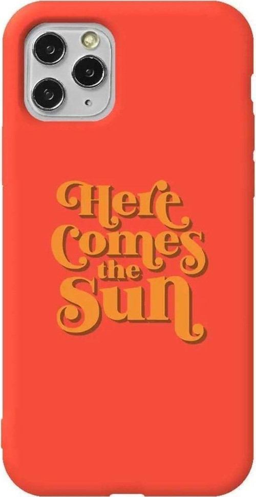 İphone 11 Pro Max Turuncu Renkli Silikon Telefon Kılıfı - Comes The Sun