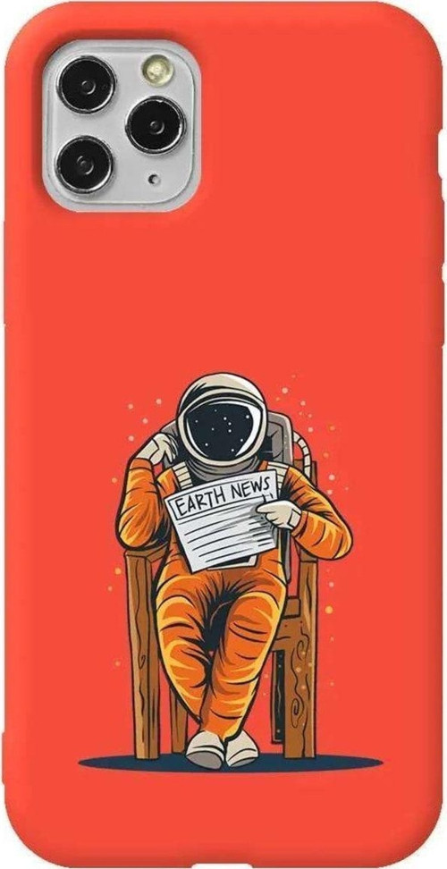 İphone 11 Pro Max Turuncu Renkli Silikon Telefon Kılıfı - Earth News