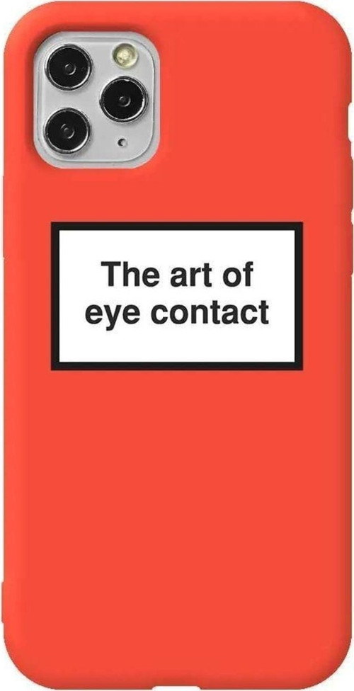 İphone 11 Pro Max Turuncu Renkli Silikon Telefon Kılıfı - Eye Contact
