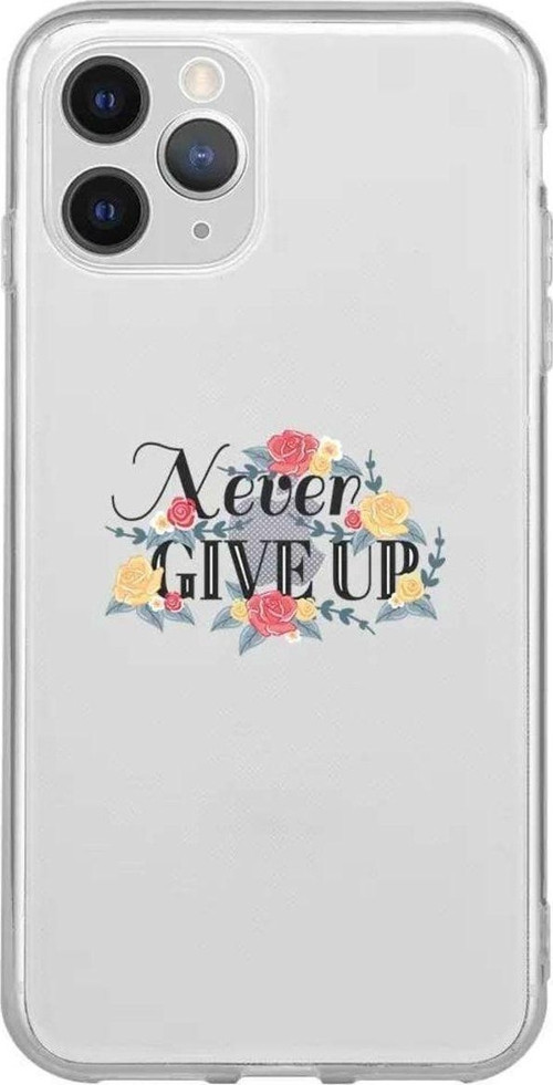 İphone 11 Pro Max Seffaf Telefon Kılıfı - Never Give Up 2