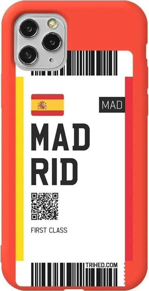 İphone 11 Pro Max Turuncu Renkli Silikon Telefon Kılıfı - Madrid Bileti
