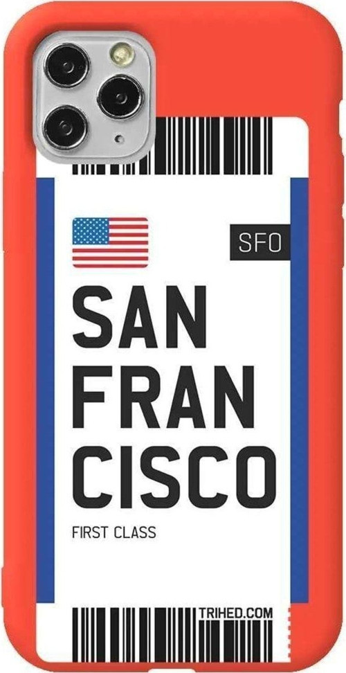 İphone 11 Pro Max Turuncu Renkli Silikon Telefon Kılıfı - San Francisco Bileti