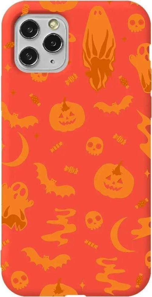 İphone 11 Pro Max Turuncu Renkli Silikon Telefon Kılıfı - Spooky Orange