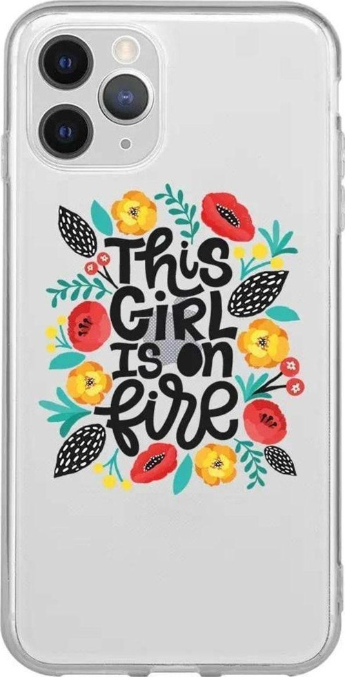 İphone 11 Pro Seffaf Telefon Kılıfı - Girl Is On Fire
