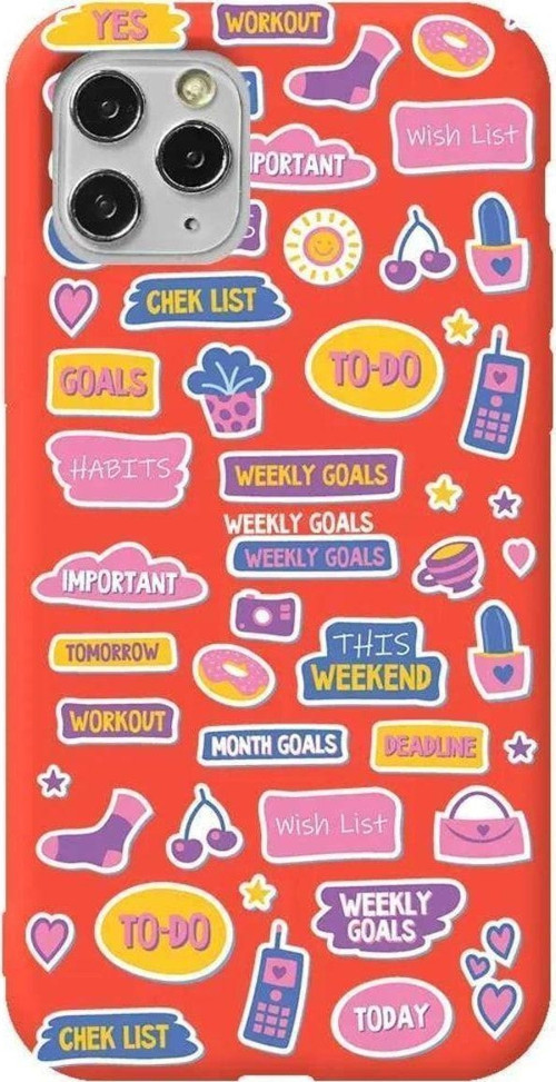 İphone 11 Pro Max Turuncu Renkli Silikon Telefon Kılıfı - Weekly Goals