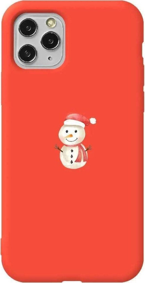 İphone 11 Pro Max Uyumlu Turuncu Renkli Silikon Telefon Kılıfı - Snowman