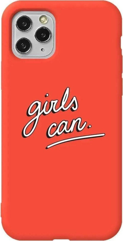 İphone 11 Pro Turuncu Renkli Silikon Telefon Kılıfı - Girls Can!