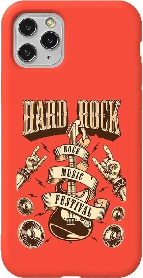 İphone 11 Pro Turuncu Renkli Silikon Telefon Kılıfı - Hard Rock