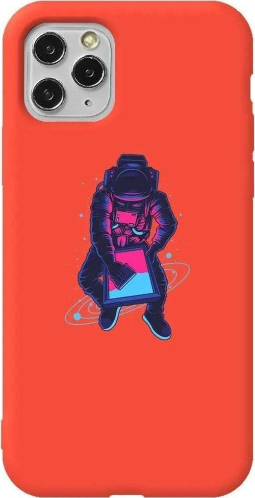 İphone 11 Pro Turuncu Renkli Silikon Telefon Kılıfı - Mavi Dunya