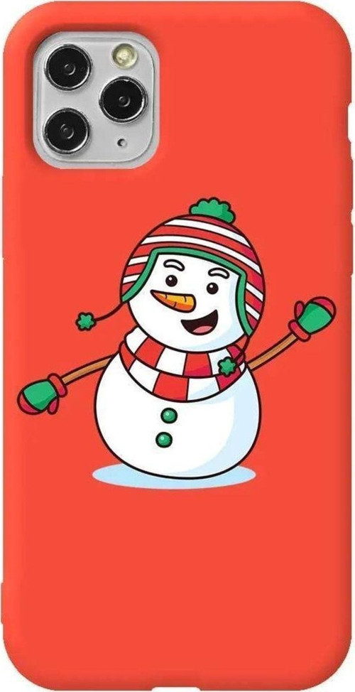 İphone 11 Pro Uyumlu Turuncu Renkli Silikon Telefon Kılıfı - Snowman 2