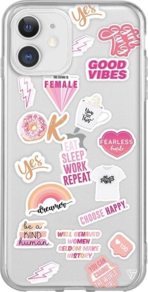iPhone 11 Şeffaf Silikon Female Sticker Telefon Kılıfı