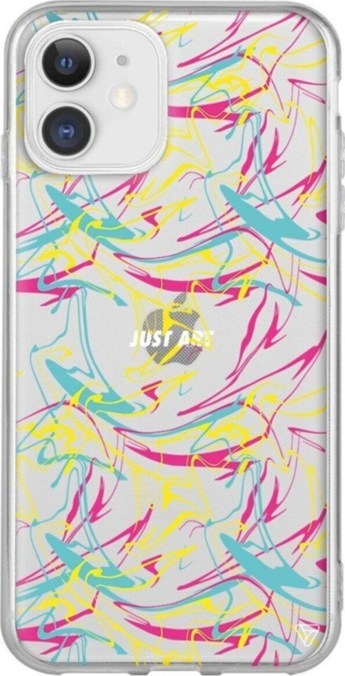 iPhone 11 Şeffaf Silikon Renkli Just Art Telefon Kılıfı