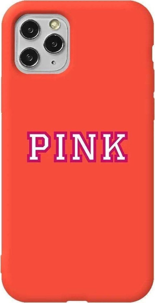 İphone 11 Pro Turuncu Renkli Silikon Telefon Kılıfı - Pink