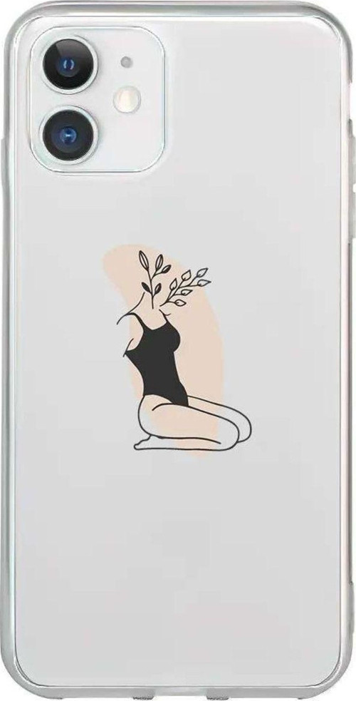 iPhone 11 Seffaf Telefon Kılıfı - Flower Girl Sitting
