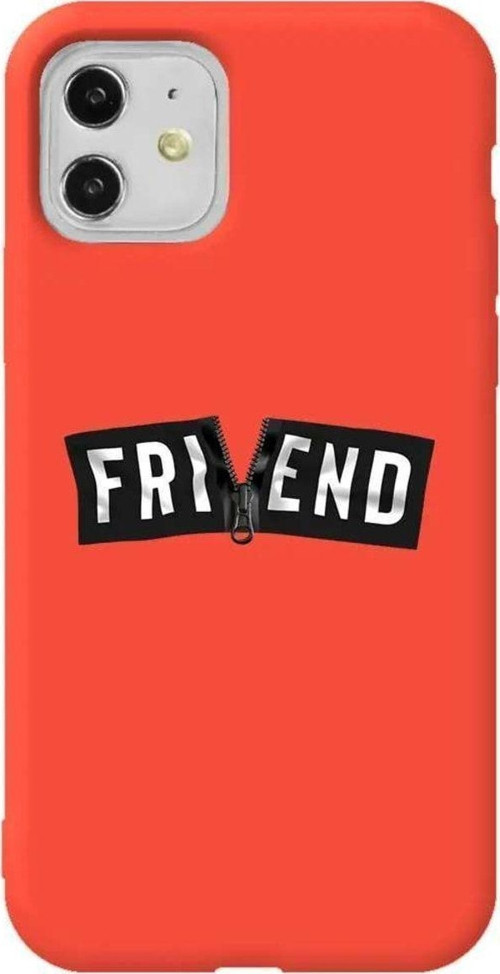 iPhone 11 Turuncu Renkli Silikon Telefon Kılıfı - Friend