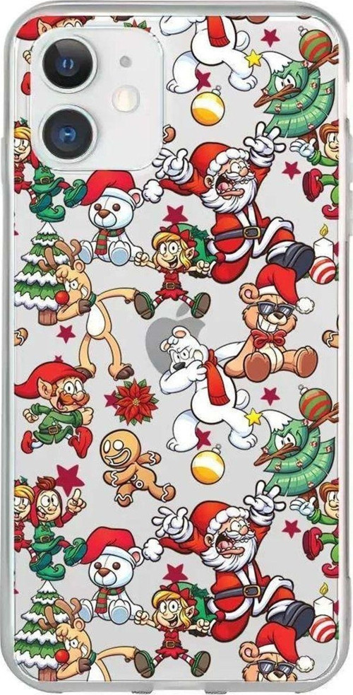 iPhone 11 Seffaf Telefon Kılıfı - Xmas Monsters