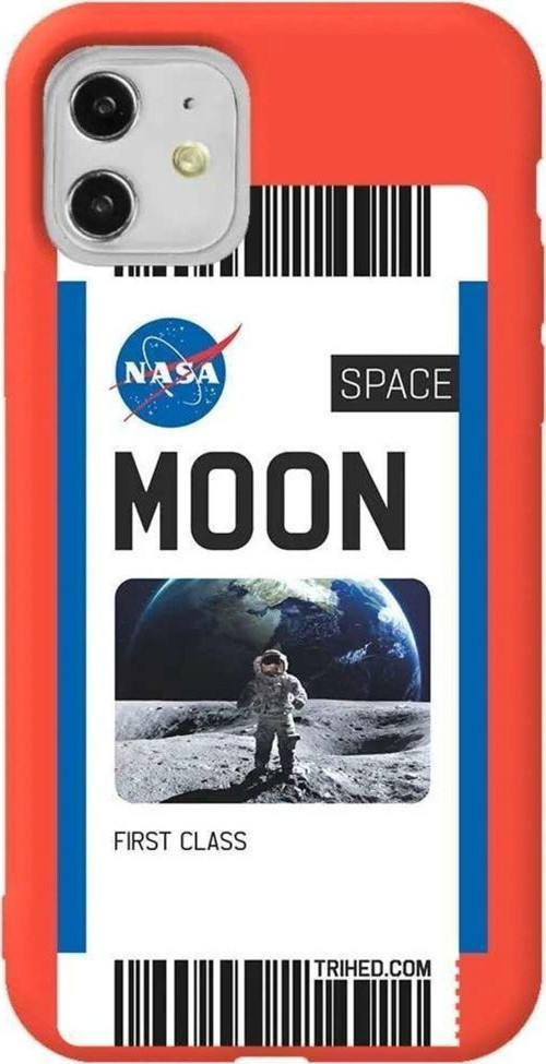 iPhone 11 Turuncu Renkli Silikon Telefon Kılıfı - Moon Bileti