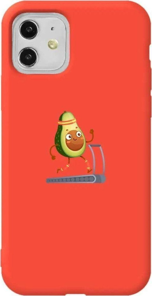 iPhone 11 Turuncu Renkli Silikon Telefon Kılıfı - Avokado Run