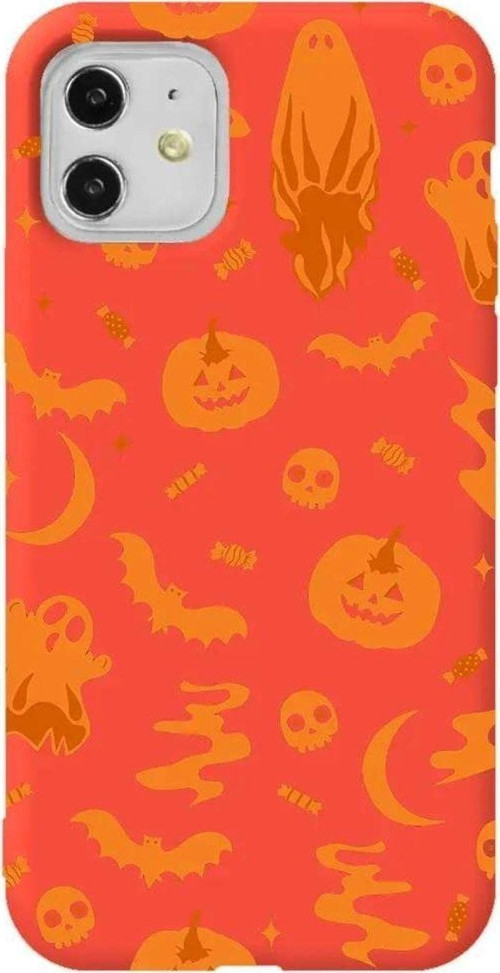 iPhone 11 Turuncu Renkli Silikon Telefon Kılıfı - Spooky Orange