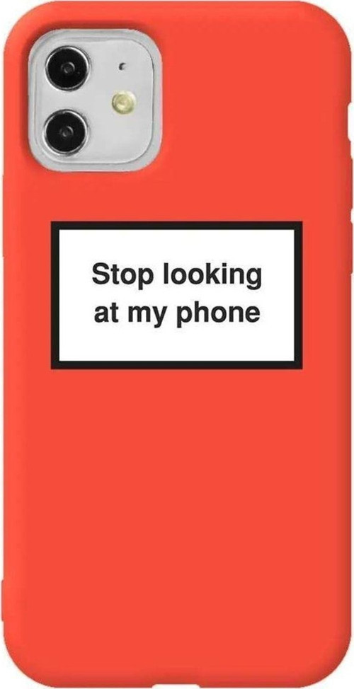iPhone 11 Turuncu Renkli Silikon Telefon Kılıfı - Stop Looking 2