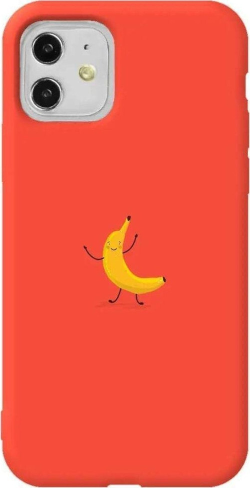 iPhone 11 Turuncu Renkli Silikon Telefon Kılıfı - Cute Muz