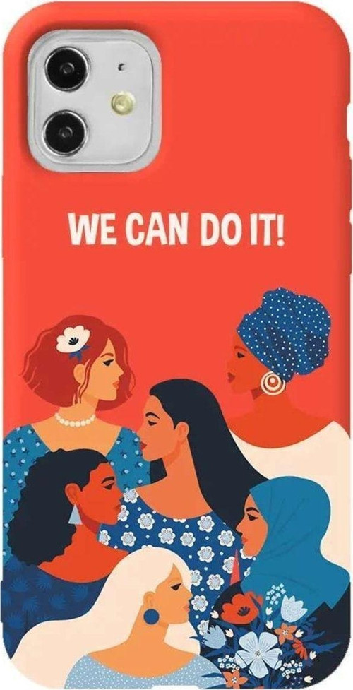 iPhone 11 Turuncu Renkli Silikon Telefon Kılıfı - We Can Do It! 2
