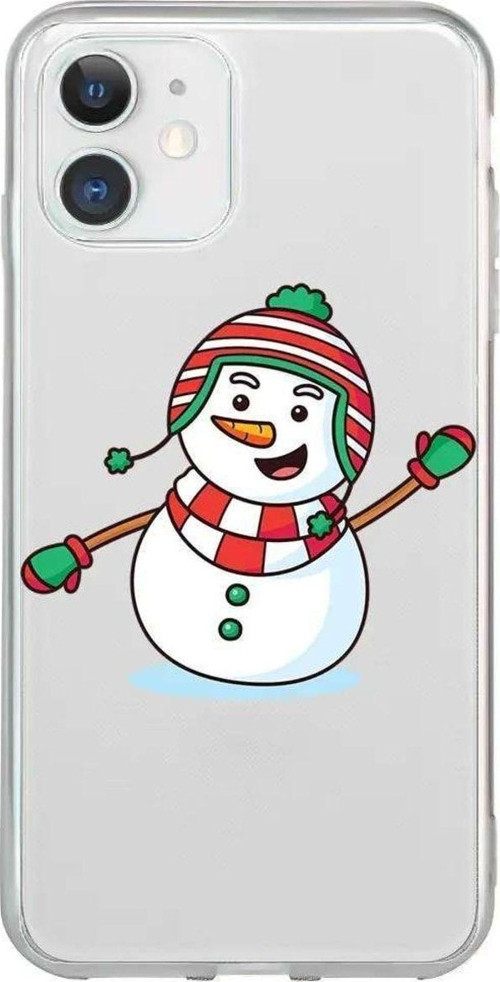 İphone 12 Mini Uyumlu Mini Seffaf Telefon Kılıfı - Snowman 2