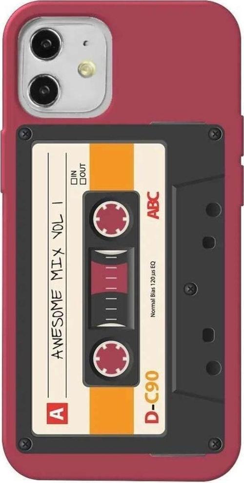 iPhone 12 Bordo Renkli Silikon Telefon Kılıfı - Kaset