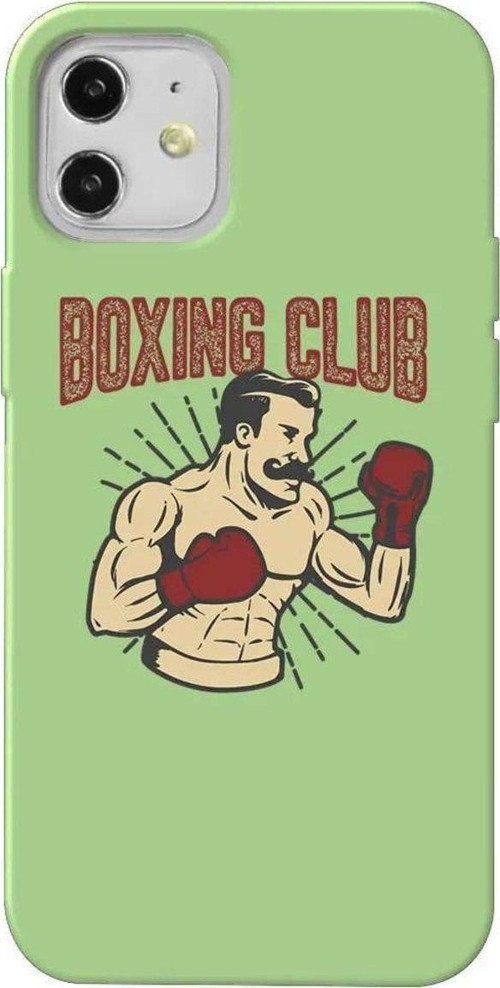 İphone 12 Mini Açik Yesil Renkli Silikon Telefon Kılıfı - Boxing Club