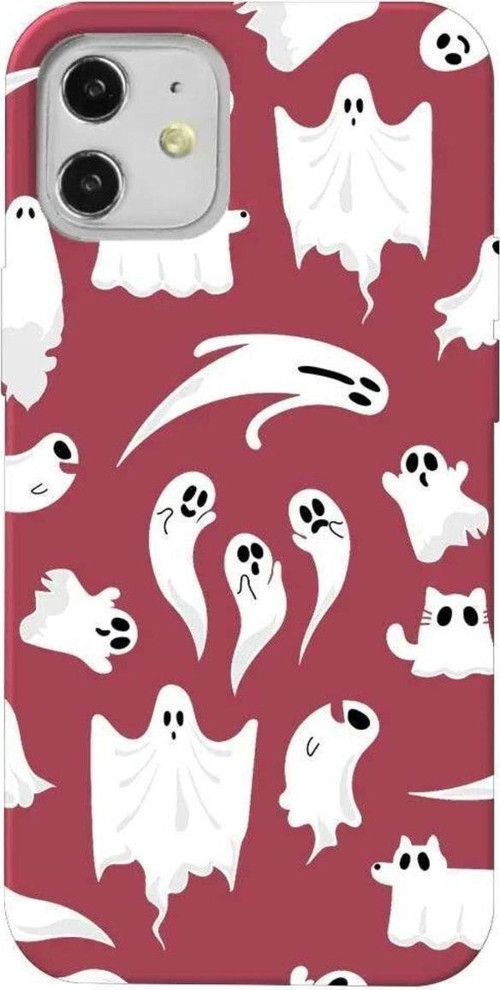İphone 12 Mini Bordo Renkli Silikon Telefon Kılıfı - Ghosts Are Everywhere!