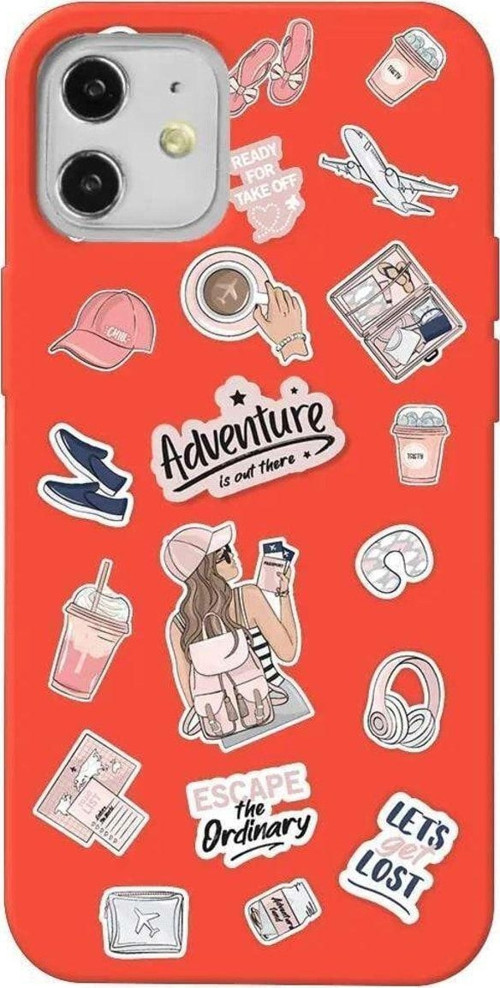 İphone 12 Mini Turuncu Renkli Silikon Telefon Kılıfı - Adventure
