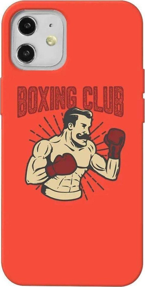 İphone 12 Mini Turuncu Renkli Silikon Telefon Kılıfı - Boxing Club