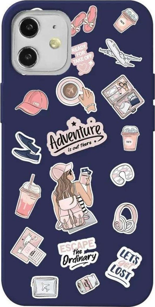 İphone 12 Mini Lacivert Renkli Silikon Telefon Kılıfı - Adventure
