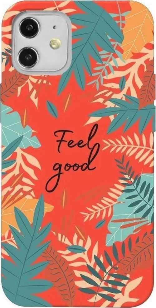 İphone 12 Mini Turuncu Renkli Silikon Telefon Kılıfı - Feel Good