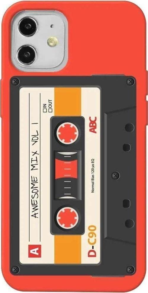 İphone 12 Mini Turuncu Renkli Silikon Telefon Kılıfı - Kaset