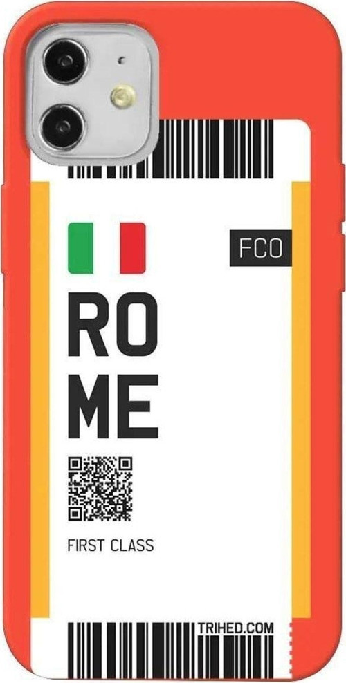 İphone 12 Mini Turuncu Renkli Silikon Telefon Kılıfı - Rome Bileti