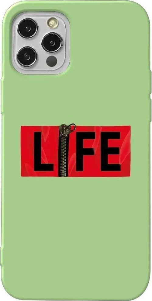 İphone 12 Pro Açik Yesil Renkli Silikon Telefon Kılıfı - Life