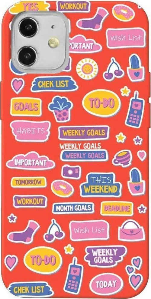 İphone 12 Mini Turuncu Renkli Silikon Telefon Kılıfı - Weekly Goals