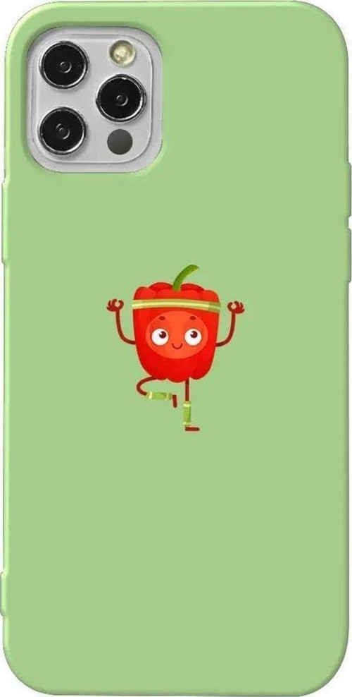 İphone 12 Pro Açik Yesil Renkli Silikon Telefon Kılıfı - Mr. Pepper